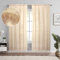 choicehot Gardinen mit Quaste aus Baumwolle-Leinen Hohle Häkeln - Beige Vorhang mit Spitze Handgemachte Häkelarbeit Scheibengardine Boho Verdunkelung Fenstervorhang 1 Stück 175x180cm