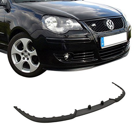 Tuning Fanatics Cup Spoiler Lippe Spoilerlippe Frontspoiler Stoßstange Front für Polo 9N aus Acrylnitril-Butadien-Styrol (ABS) in Schwarz