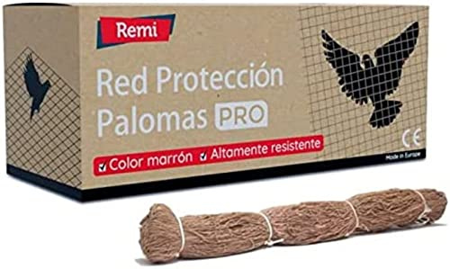 Remi Hogar Red Anti Palomas 5 Metros x 5 Metros Color Piedra-Marrón | Cobertura Total 25 Metros Cuadrados | Adaptable a Otros tamaños | Polietileno Resistente al Clima