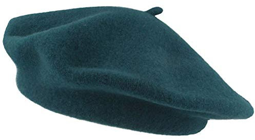 Breiter Damen Baskenmütze Damenmütze Wollmütze - One Size - Barret aus 100% Wolle