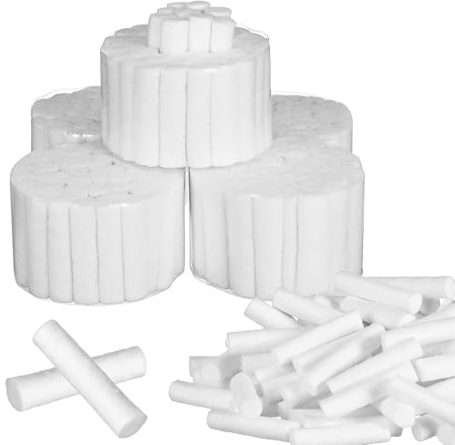 Healifty 250PCS Nasenbluten Stopper Zahnärztliche Watterollen aus Natürlicher Baumwolle mit Hohem Saugvermögen für Kinder Und Erwachsene