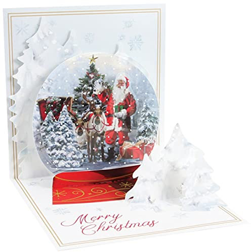 Pop Up 3D Weihnachten Karte PopShot Winter Kugel Form 13x13 cm