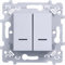 Double poussoir lumineux 10A blanc (sans voyant) bornes auto avec support sans plaque Essensya HAGER WE045T