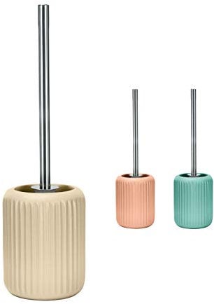 KW Luxury Ceramic/Porcelain/Stoneware Toilet Brush and Holder (Mallow Soft Biege)