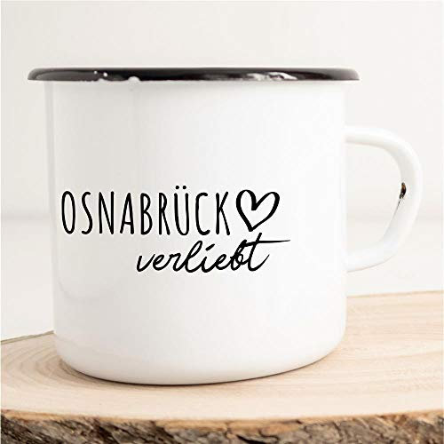 Huuraa Emaille Tasse Osnabrück Geschenk Kaffeebecher Vintage 300ml Osnabrück Geschenkidee