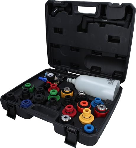 KS Tools 150.9130 Master Öl-Einfülltrichter-Satz mit drehbarem Winkelarm, 24-TLG, weiß