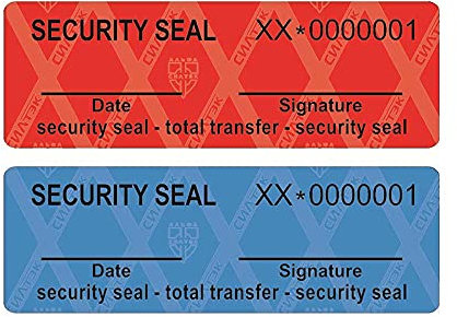 100 Stück Transfer Typ Siegel Sicherheitsetiketten VOID, Sicherheitssiegel - Security Seal (60x20mm, Rot)