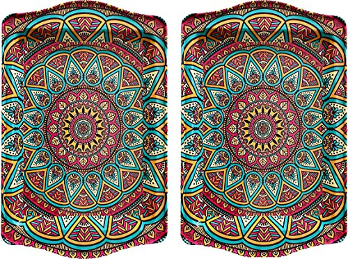 Totally Turkish Premium Design Small Serving Tray – Twin Pack of Trays with Gift Box, Decorative Serving Plates for Cups, Drinks, Bowls. 25 x 16 cm. Ideal Surface tidier for Household Items (Aztec)