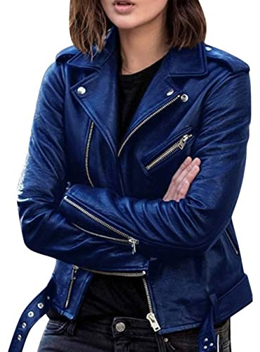 BAIXIAOCHI Chaqueta De Cuero Chaqueta De Mujer Manga Larga Ropa De OtoñO E Invierno Chaqueta De Cuero Corta Y Delgada