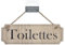 STC Plaque porte bois toilettes