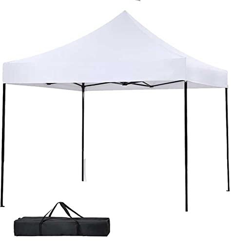 BAKAJI Gazebo Tessuto Poliestere Struttura in Metallo Fiera Mercato Giardino (Bianco)