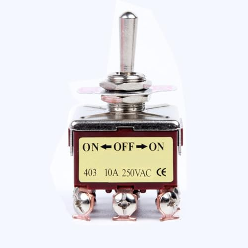 Kippschalter 380 V 10 A Momentaner automatischer Reset-Schalter EIN/AUS/EIN 12 Kupferstifte 3-Positionen-Metall-Miniatur-Wippschalter E-TEN-403