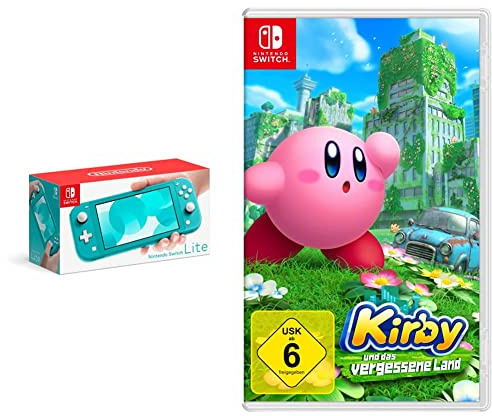 Nintendo Switch Lite, Standard, Türkis-Blau + Kirby und das vergessene Land - [Nintendo Switch]