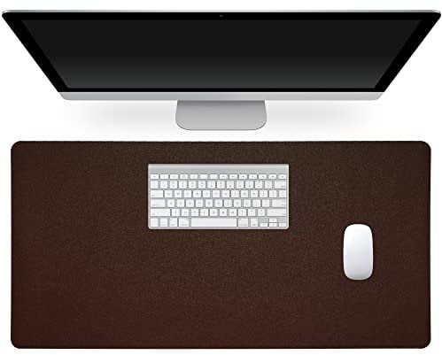kwmobile Alfombrilla de Escritorio de Cuero PU - Tapete Protector para Teclado ratón - 80 x 40 CM - marrón Oscuro
