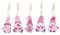 MWOOT 5 Stücke 5D Diamond Art Painting Keychain mit Zwerg Muster DIY, Double Sided Gnome Rhinestone Pasted Diamant Malerei Schlüsselbund, Schlüsselbund Stickerei Kunst Handwerk für Handtasche(Rosa)