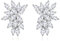 Clearine Zirkonia Ohrringe Marquise Tropfen Braut Cluster Ohrstecker für Damen Klar Silber-Ton
