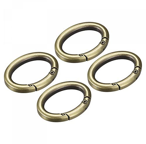 sourcing map 4Stk Geldbeutel 38mm Metall Oval Druckknopf Schnalle für Tasche DIY Haken Bronze