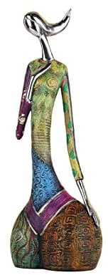 SHENGTIAN Bunte abstrakte Kunst weibliche Yoga-Pose Statue, Indoor-Moderne Wohnkultur Bunte Figur Malerei Kunst Yoga-Figur Ölgemälde weibliche Statue, Tischplatte dekorative Geschenk (B)