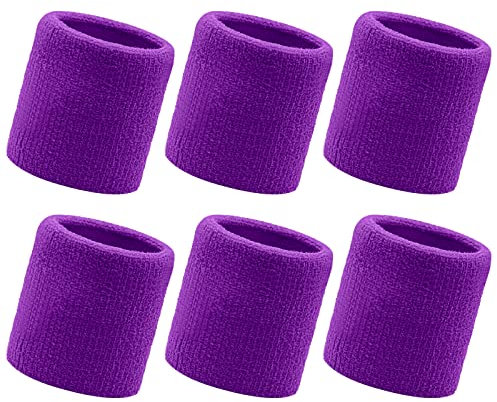 Flintronic 6 Stück Schweißbänder Handgelenk, Saugfähige Handgelenk Schweißbänder für Damen & Herren,Fitness Arm Schweißband,Sport Schweißband Armband Weiche Baumwolle für Handball Fußball Tennis