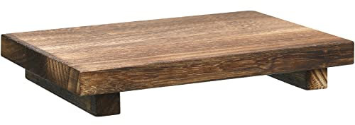 Nuogo Holzablage für Seife, Ständer, Seifenschale für Küchenspüle, Holzsockel für Küche, Theke, Spüle, dekorativ, rustikales Badezimmer, Geschirr, Pflanzenflaschen, Kerzen, Display (30,5 x 17,8 cm