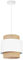 Light-Home Boho Hängelampe - Deckenlampe für Wohnzimmer Schlafzimmer und Esszimmer - Pendelleuchte aus Metall mit Lampenschirm aus Stoff - E27-1-Flammig - Weiß und Jute