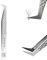 NAGARAKU Pince Fibre Cils Volumineux Greffage Pince à Épiler Précision Professionnelle Poignée Antistatique Antidérapante Argent Acier Inoxydable Curved Tweezer pour Créer des Fleurs de Cils (A-04)
