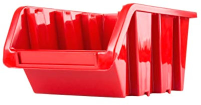 SimpleThing 100 Stück Stapelboxen Größe 80 x 115 x 60 mm Farbe Rot | Werkstatt Wandregal Sortierbox Stapelkiste
