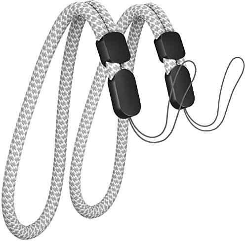 Avorast Hand Wrist Strap Lanyard, 2 Pack Carbon-Fiber Phone Lanyards Verstellbares Lanyard für GoPro, Kamera, Handytasche, Schlüssel, Schlüsselbund, USB Flash Drive, Taschenlampe, Grau & Weiß