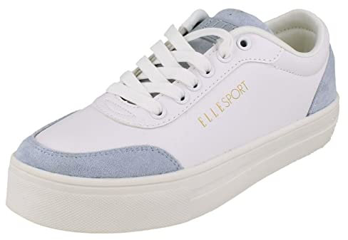 Elle Sport Damen-Sneaker F7205, Weiß, Hellblau, Weiß, 38 EU