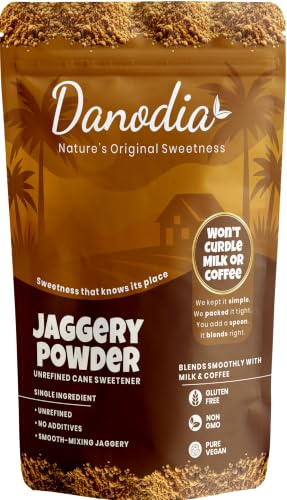 Danodia Foods Jaggery Powder (Gur Powder), 950g | Unrefined Cane Sweetener; Single Ingredient; Gluten-Free; No Additives; For Tea, Coffee, Baking & Indian Sweets