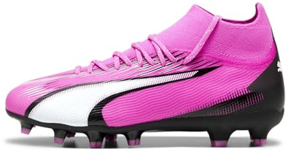 Puma Unisex Youth Ultra Pro Fg/Ag Jr Soccer Shoes, Poison Pink-Puma White-Puma Black, 33 EU