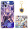 Compatible with iPhone 7 Plus / 8 Plus Case Genshin Impact Keqing Anime Game Design [With Vision Keychain and 50pcs Stickers] Cartoon Transparent Soft Silicona Case for iPhone 7 Plus / 8 Plus