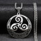 Halskette mit Anhänger Wikinger-Dreizack Halbmond-Halskette silberfarbene Knotenkette Halsketten Schmuck Halsband Schmuck Geburtstagsgeschenke für Damen und Herren