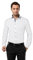 Vincenzo Boretti Herren Hemd bügelfrei 100% Baumwolle Slim-fit Uni-Farben weiß/dunkelblau 39-40