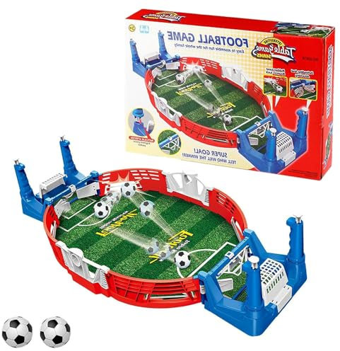 Interaktives Tischfußballspiel,CHmiss Tischkicker Spiele,Mini Tischfußball Spiele,Mini Tischfußball Spiele Mit 2 Fußbälle,für Jungs, Interaktive Brettspiele für Kinder Erwachsene