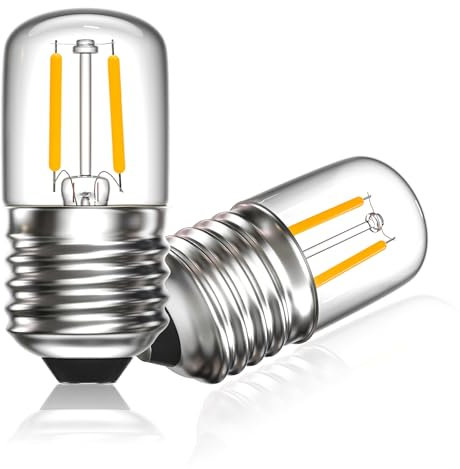 Klarlight 2W E27 LED Glühbirne Warmweiss 2700K, T28 Edison Glühbirne LED Vintage Ersetzt 20 Watt, LED Birne E27 für Nachtlicht Tischlampe Weihnachten Dekorative, Nicht Dimmbar, 2er-Pack