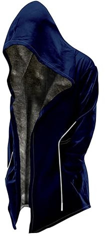 Rosennie Jeans Jacken Für Herren Jacke Herren Herbst Trachten Jacken Herren M-6Xl Fleecefutter Kapuzenjacke Sweatjacke Mit Kapuze Mittelalterlicher Mantel Bomberjacke Herren Blau (Dark Purple, 3XL)