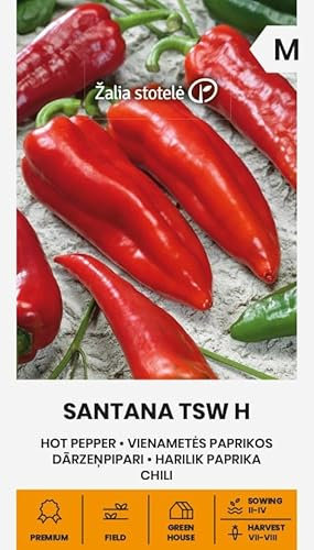 Zalia Stotele | Chile - Semillas Santana TSW H | Semillas de hortalizas | Semillas de plantas | Semillas de chile | Híbrido semitemprano resistente | 1 paquete