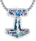 Eusense Wikingerschmuck Thor's Hammer Anhänger 925 Silber Lebensbaum Thors Hammer Halskette Nordische Mythologie Mjolnir Anhänger Amulett Schutzschmuck für Männer Frauen
