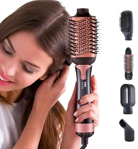 Avilia 5-in-1 Multifunktions-Haarbürste mit rotierendem Kabel, für Lockenstäbe, Glätten, Volumengebende und Haartrockner, 1200 W, ideal für Haarpflege und Geschenkideen für Damen