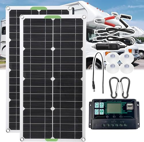 Panel solar monocristalino portátil de 250w 500w con controlador 10a/20a/30a, USB dual, se puede utilizar para carga de batería de 12v/24v, resistente al agua y al polvo, 500w, 10Acontroller