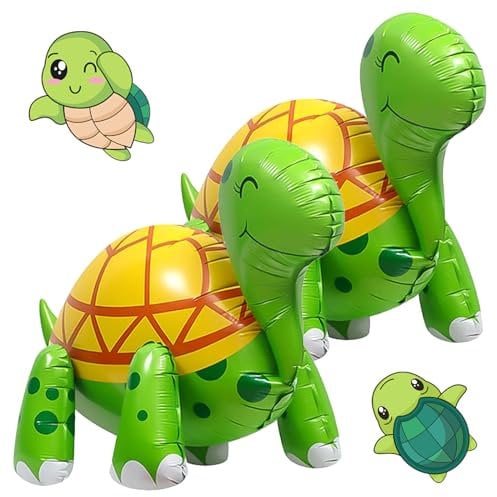 ARONRAVE Schildkröte Luftballon, 2 Stück Airwalker Folienballons Schildkröte Deko 4D Schildkröte Folienballons Stehend luftballon tiere Kindergeburtstag Party Ballon Deko