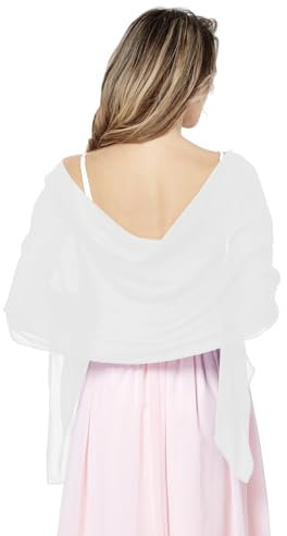 Stola Damen Festlich,Schultertuch,Stola Für Abendkleid,Schals Für Damen,Chiffon Schal,Halstücher Schals & Tücher Für Damen,Tuch Damen Sommer Leicht,Stolen Damen Elegante,Stola Weiß,Musselin Schal