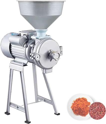 Soybean Grinder 3000W Commercial Stainless Steel Corn Grinder Industrial Flour Milling Machine for Pepper Soybean Peanut Herbs Grains