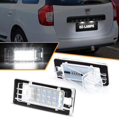 OZ-LAMPE 2PCS LED Number Plate Light for Dacia Duster (Type H79) Lodgy Logan II MCV (Type L52 / K52), 2835 SMD with CAN-bus Error Free Waterproof Rear