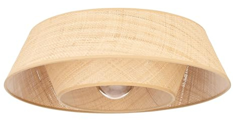 EGLO Deckenleuchte Marford, Deckenlampe Boho Japanisch | Wohnzimmerlampe Decke mit Lampenschirm aus natürlichem Bast, E27 Fassung, Ø 50 cm