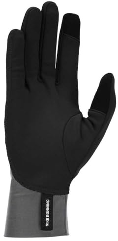 Nike Herren Pacer Midweight Running Gloves Laufhandschuhe Training Sporthandschuhe warm, Black/Smoke Grey/Silver, XL