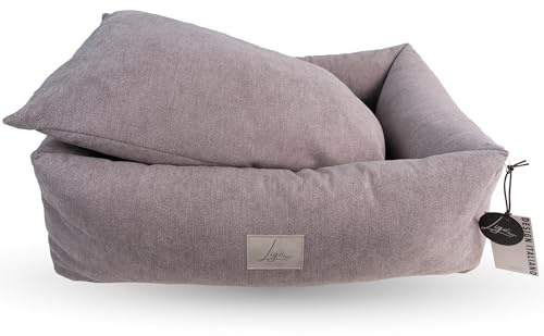 Ligo Buddy Elegance- Lettino Cuccia per cani realizzata in Italia. Cuscino materasso per Cane cuccetta completamente sfoderabile e lavabile in lavatrice. (M/L: 85 X 70 cm, SOFT ROSA)