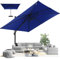 Hotime 3x3m Sombrilla de Patio Exterior Descentrada de Aluminio, Ajustable en 5 Alturas, Tela Impermeable y Protectora UV, Ideal para Piscina, Terraza y Uso Comercial, Azul Oscuro