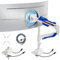 ARES WING Single Monitor Mount with USB, Ultrawide Monitor Arm for 24 to 57 Inch Heavy Duty Curved Screen, Adjustable Gas Spring Monitors Arm Stand up to 66LBS with 75/100/200 Vesa Mount, White